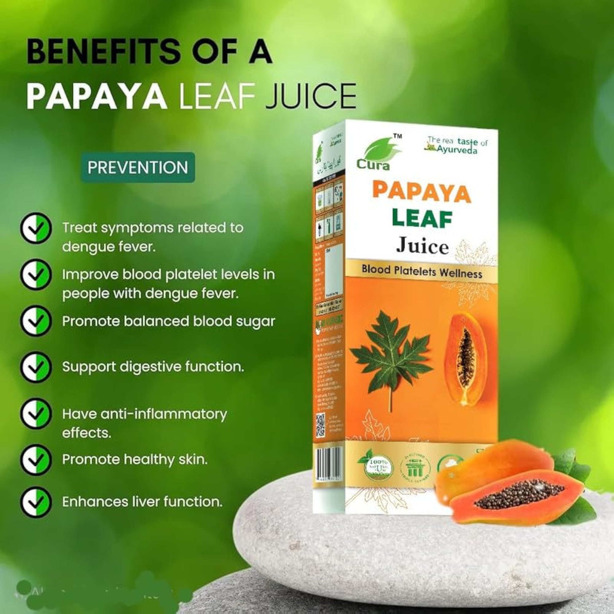 Cura Mahaveer Papaya Leaf Juice, 500 ml